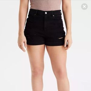 Stretch curvy denim mom short